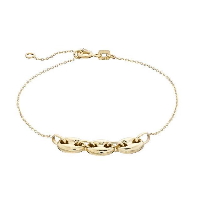 Au Naturale 14k Gold Puffed Mariner Chain Bracelet, Womens Yellow Product Image