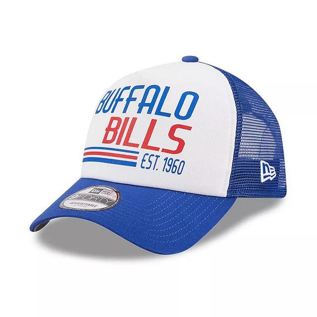 Mens New Era /Royal Buffalo Bills Stacked A-Frame Trucker 9FORTY Adjustable Hat Product Image