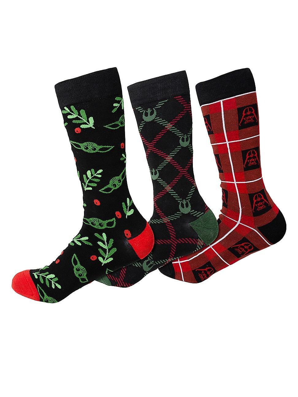 Mens Star Wars 3-Pair Graphic Knit Socks Product Image