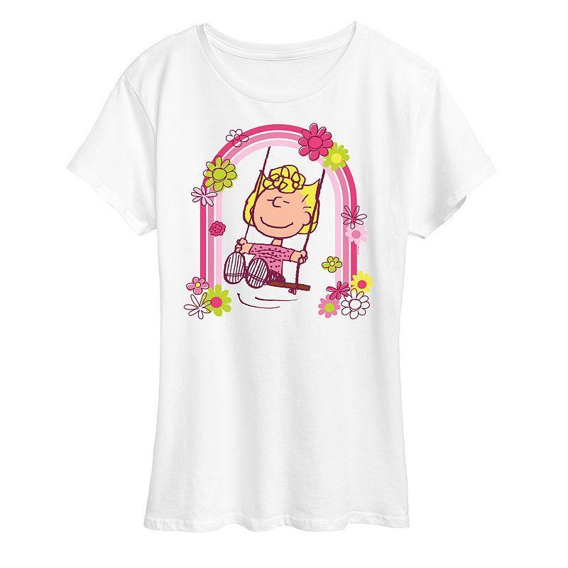 Womens Peanuts Sally Rainbow Swing Graphic Tee Product Image