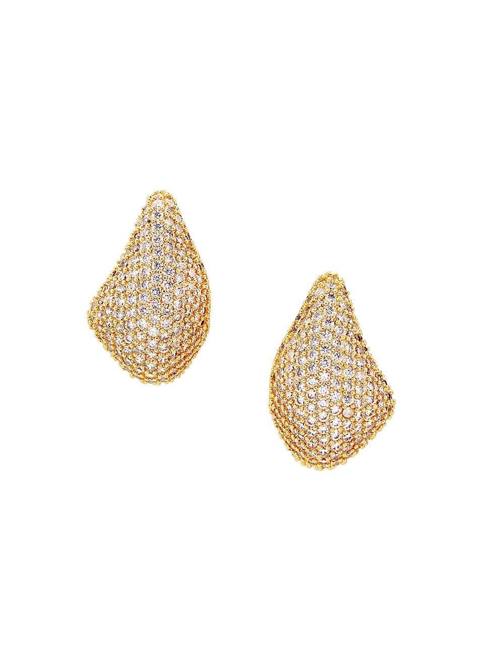 Womens Odyssey 14K-Yellow-Gold Vermeil & Cubic Zirconia Drop Earrings Product Image