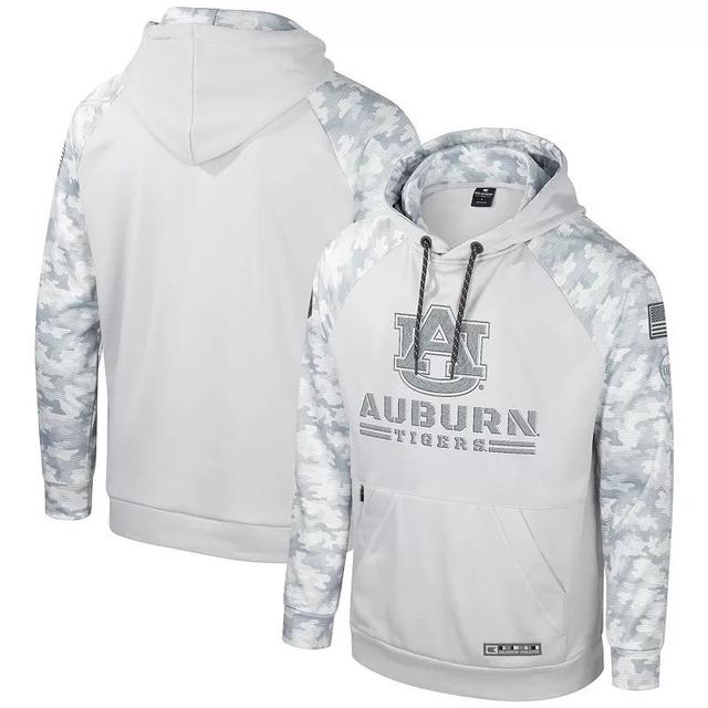 Mens Colosseum Gray Auburn Tigers OHT Military Appreciation Ice Raglan Pullover Hoodie Product Image