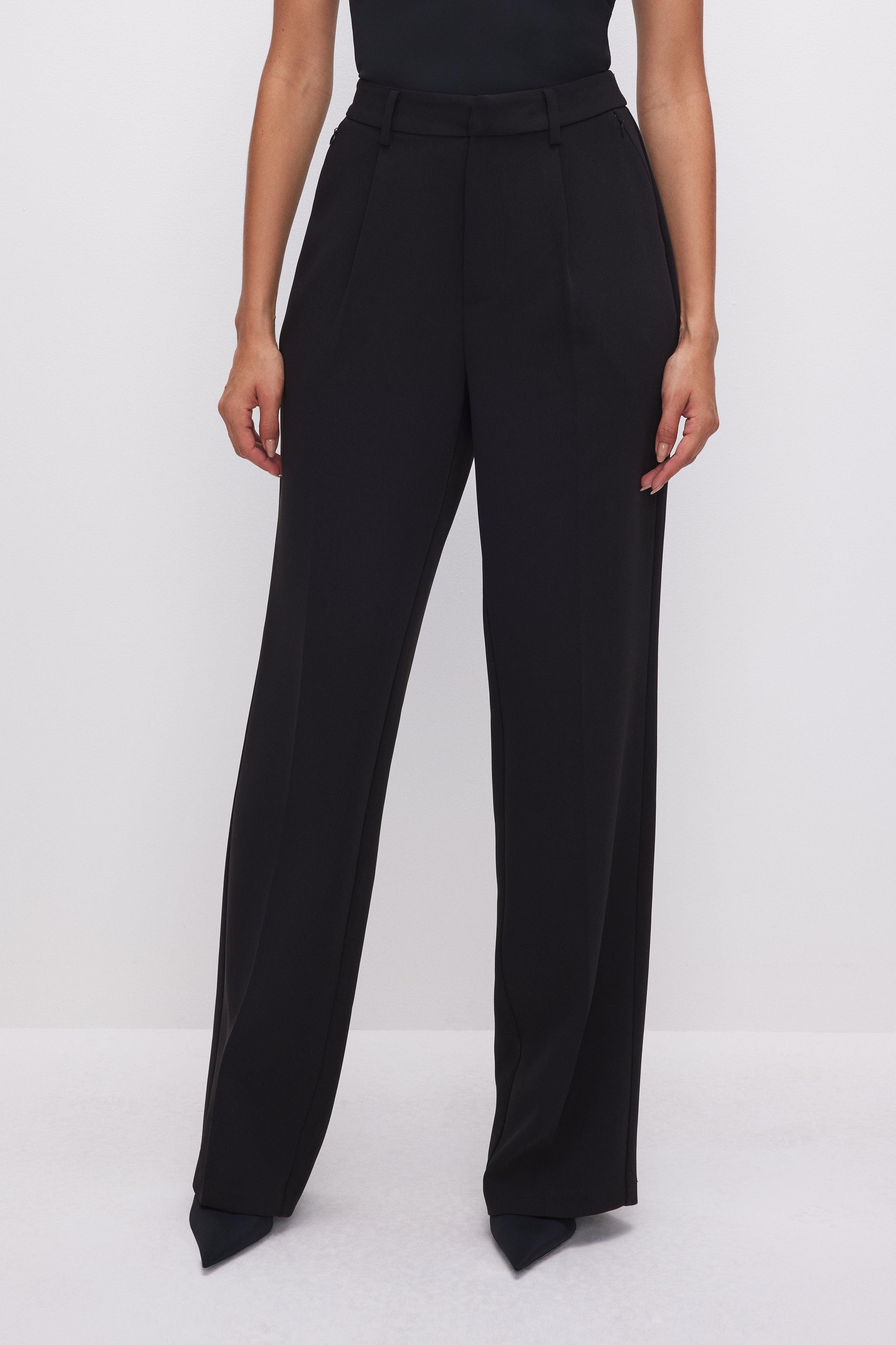 LUXE SUITING COLUMN TROUSERS | BLACK001 Product Image