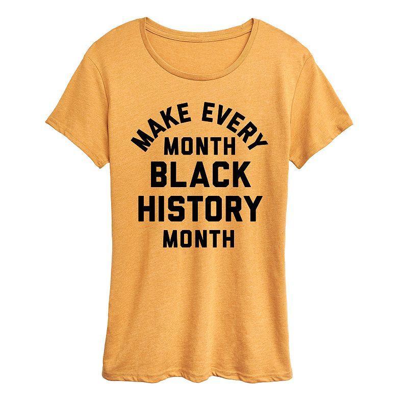 Womens Black History Month Graphic Tee Grey Dark Red Product Image