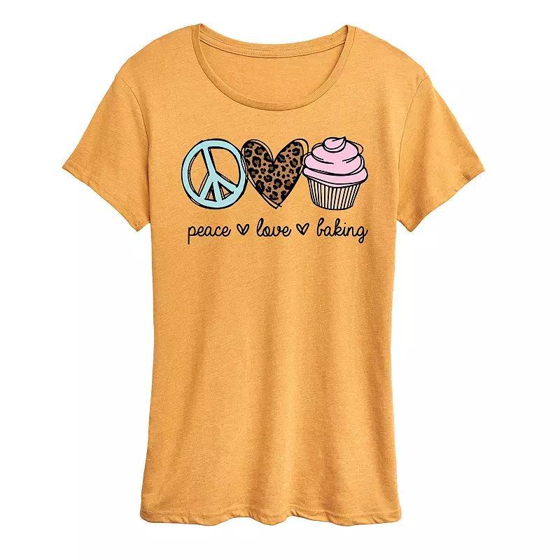 Womens Peace Love Baking Graphic Tee Product Image