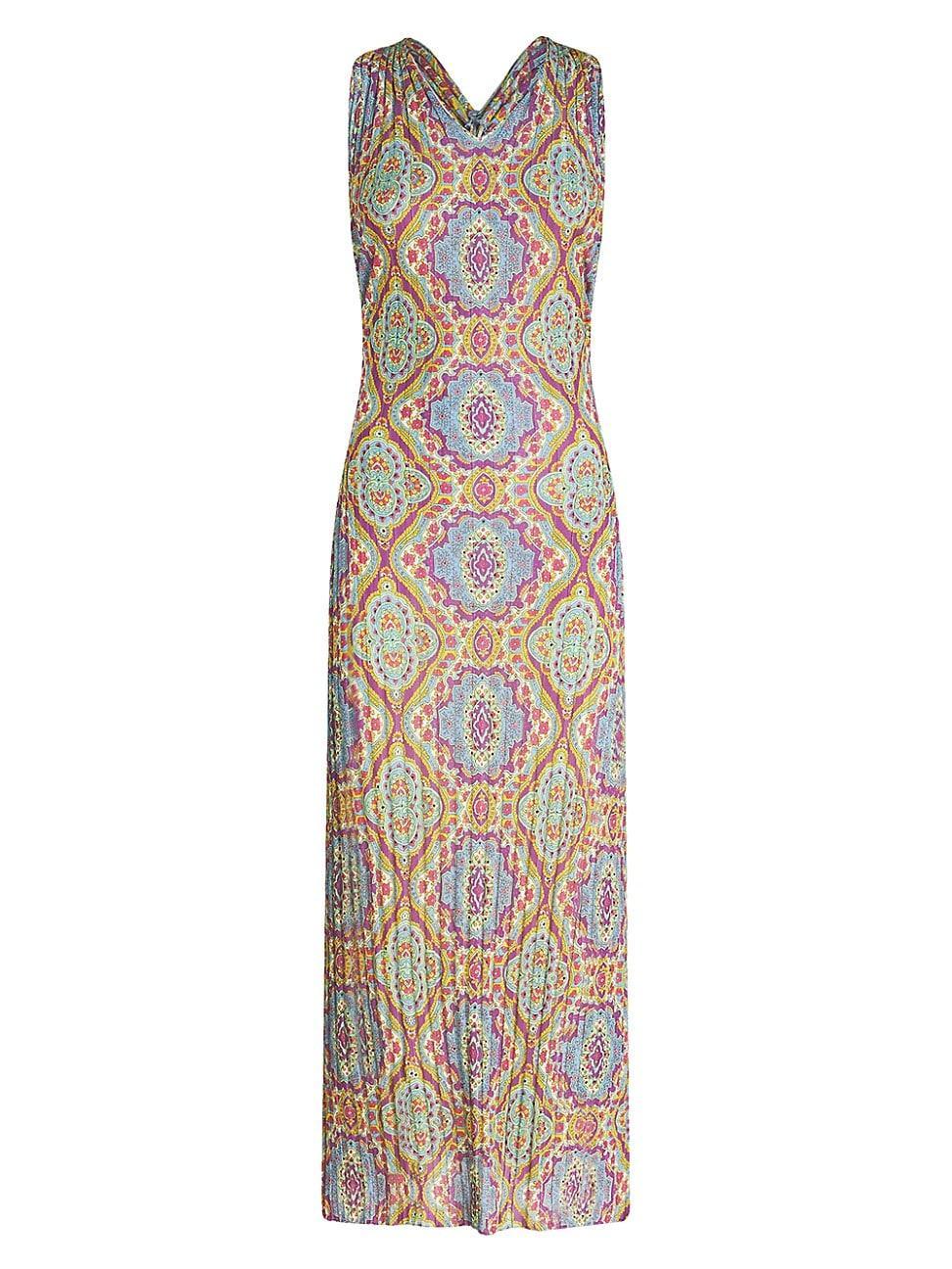 Womens Paisley V-Neck Midi-Dress Product Image