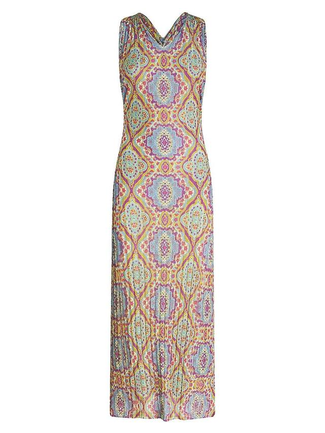 Womens Paisley V-Neck Midi-Dress Product Image