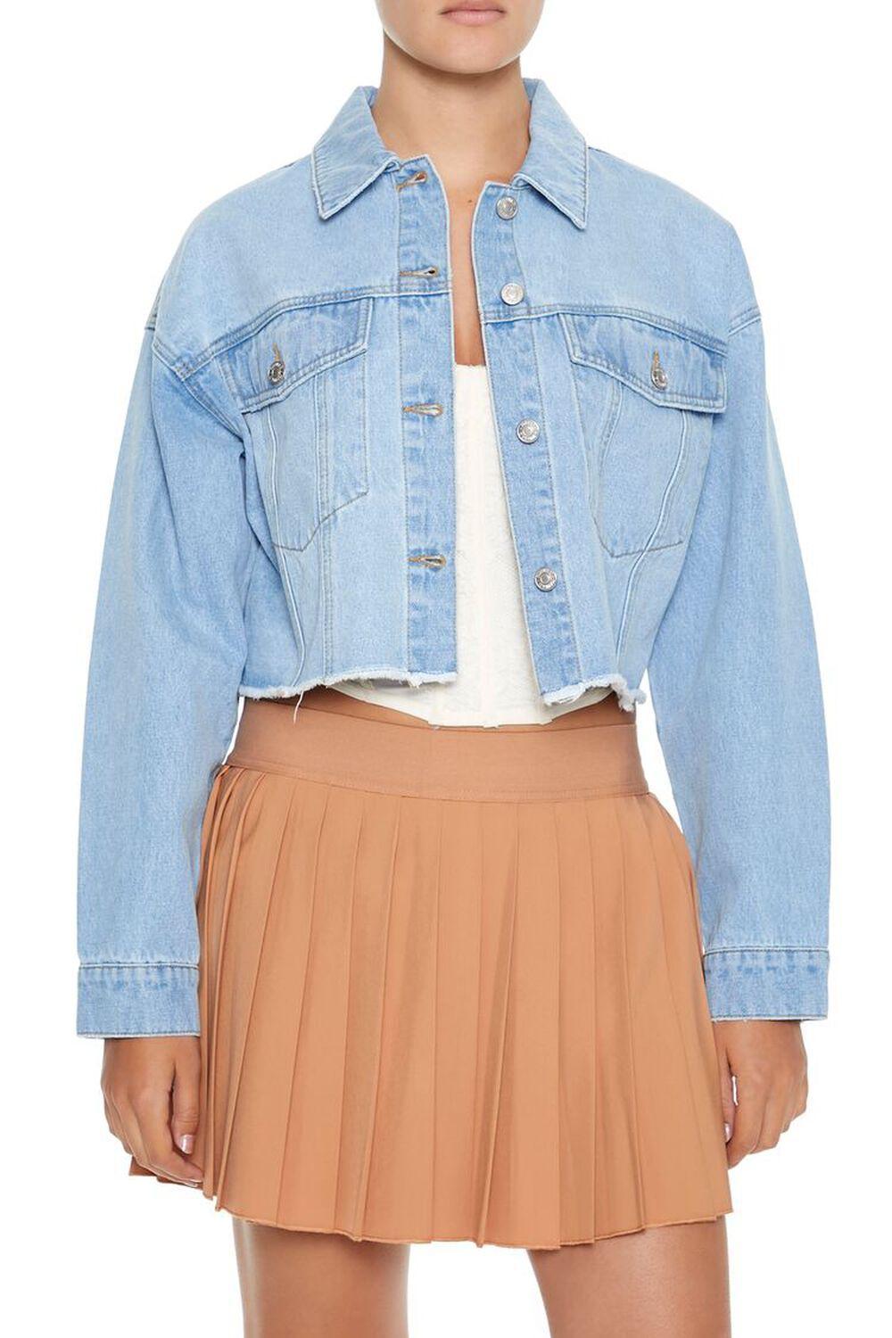 Cropped Denim Trucker Jacket | Forever 21 Product Image