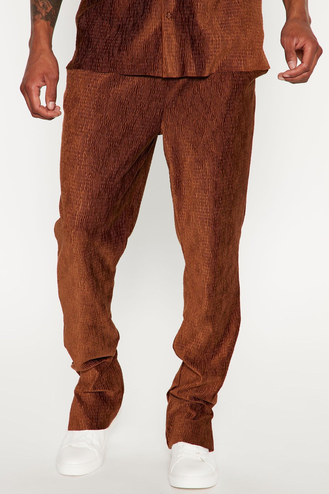 Wavy Textured Pant - Chocolate Product Image