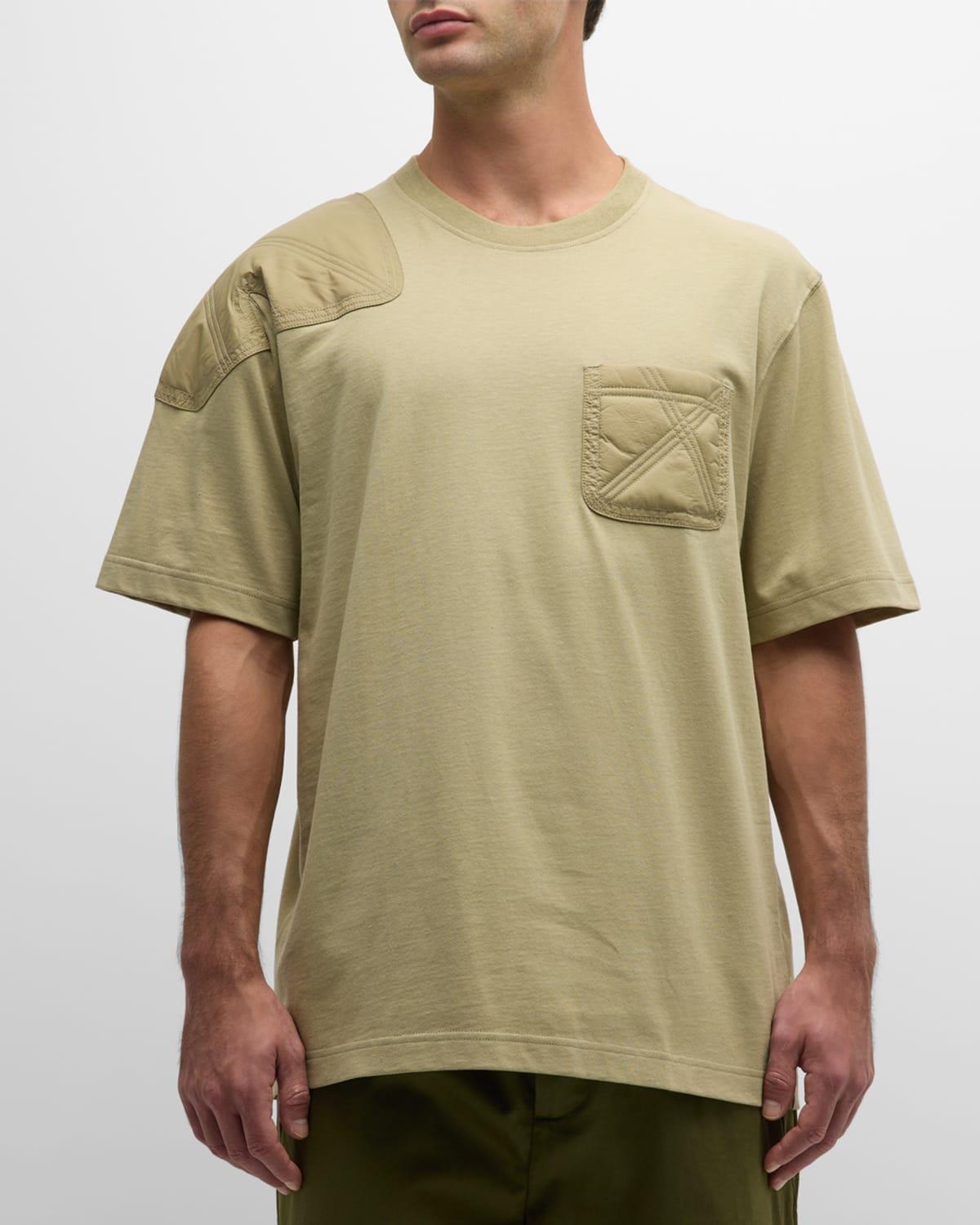 Mens T-Shirt with Tonal Check Patches Product Image