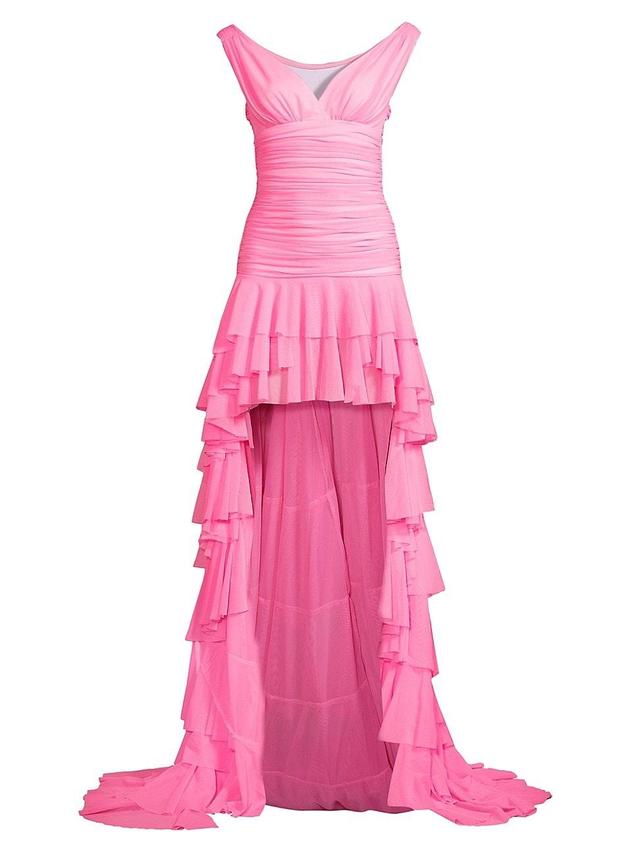 Womens Tara High-Low Ruffled Gown Product Image