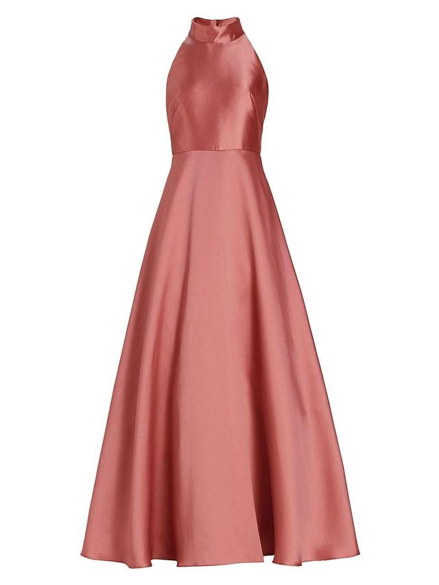 Womens Halter Satin Ball Gown Product Image