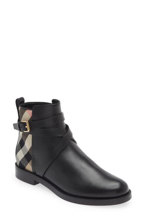 Womens Pryle House Check & Leather Ankle Boots Product Image