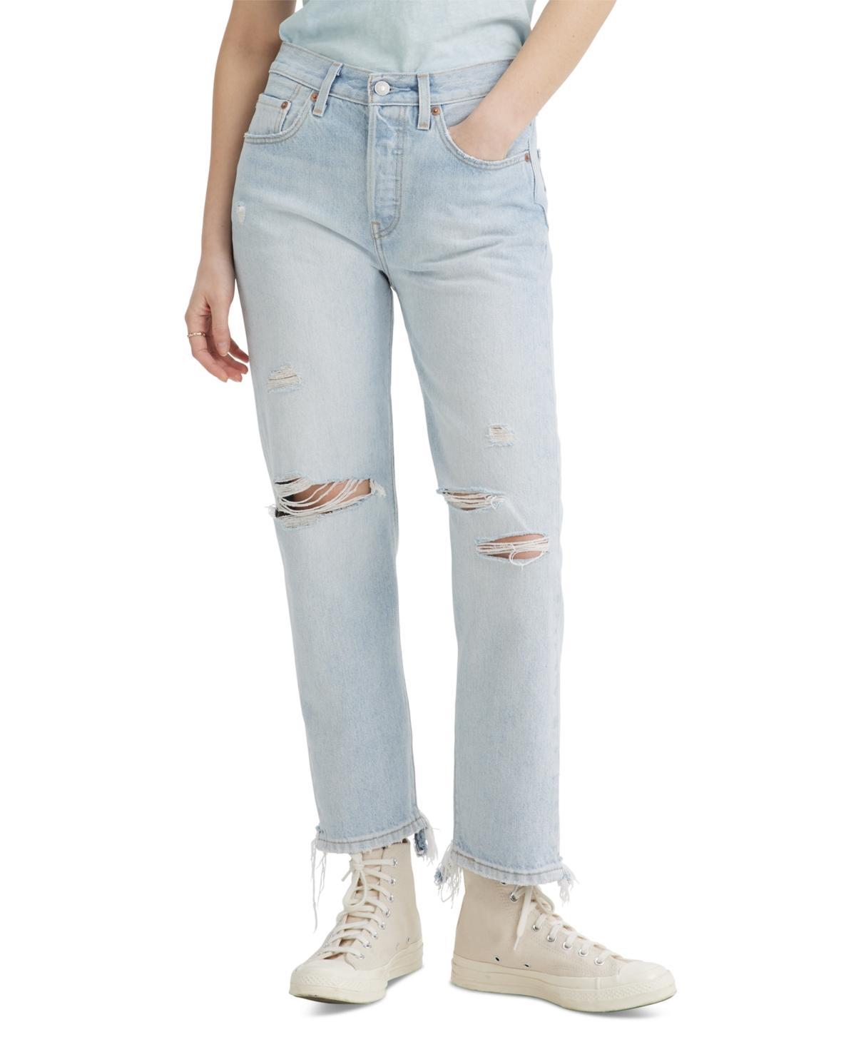 Levis 501 High Rise Crop Straight Jeans Product Image