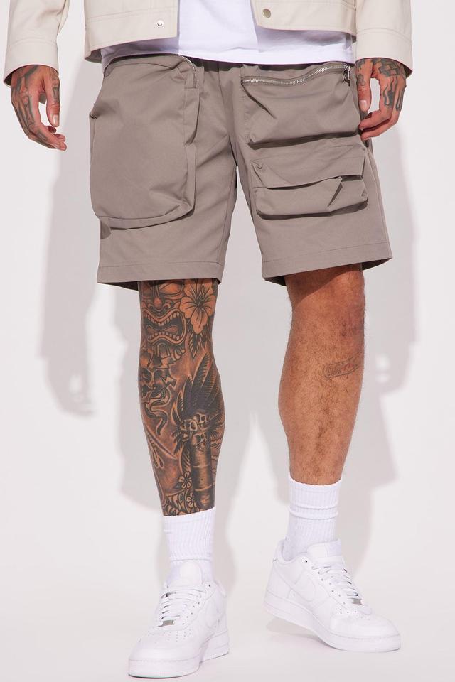 Starstruck Utility Cargo Shorts - Grey Product Image