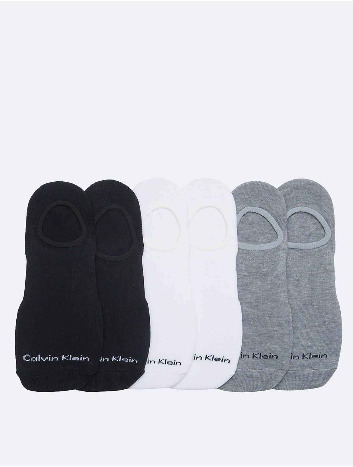 Calvin Klein Mens Basic 6-Pack Liner Socks - Grey Product Image