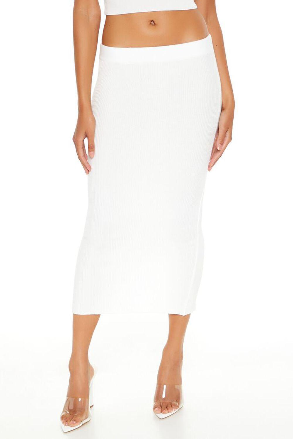 Sweater-Knit Ribbed Midi Skirt | Forever 21 Product Image