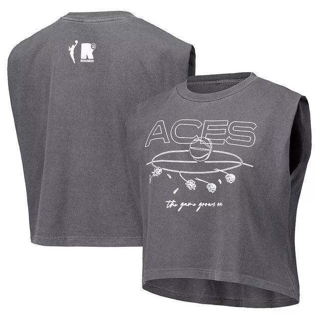 Womens round21 Gray Las Vegas Aces Strength Oversized Boxy T-Shirt Product Image