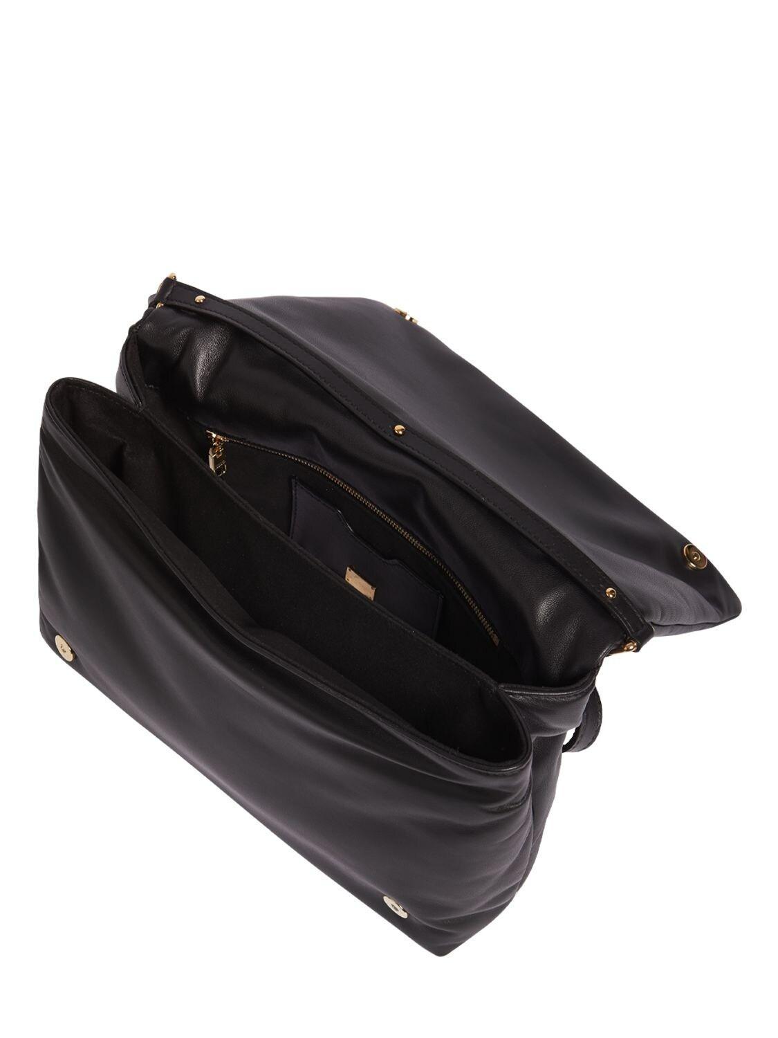 Medium Logo Soft Nappa Shoulder Bag In Black Product Image