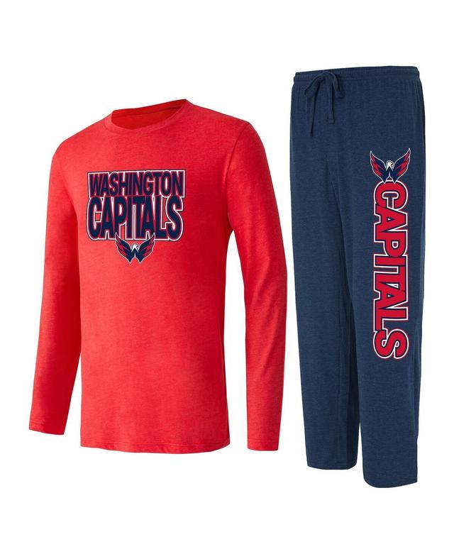 Mens Concepts Sport Navy Washington Capitals Meter Long Sleeve T-shirt and Pants Sleep Set - Navy Product Image