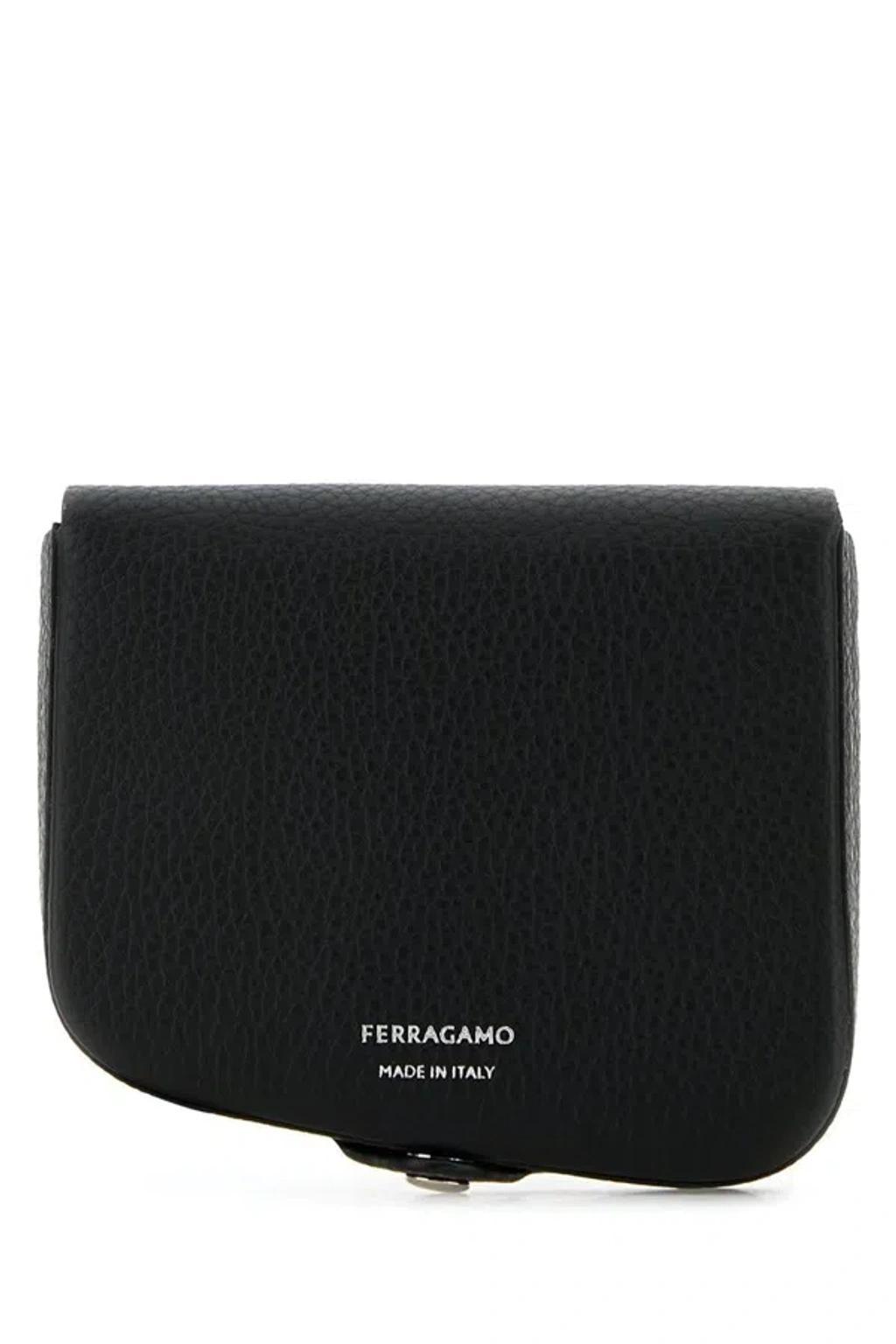 FERRAGAMO Salvatore  Logo Printed Asymmetric Wallet In Black Product Image