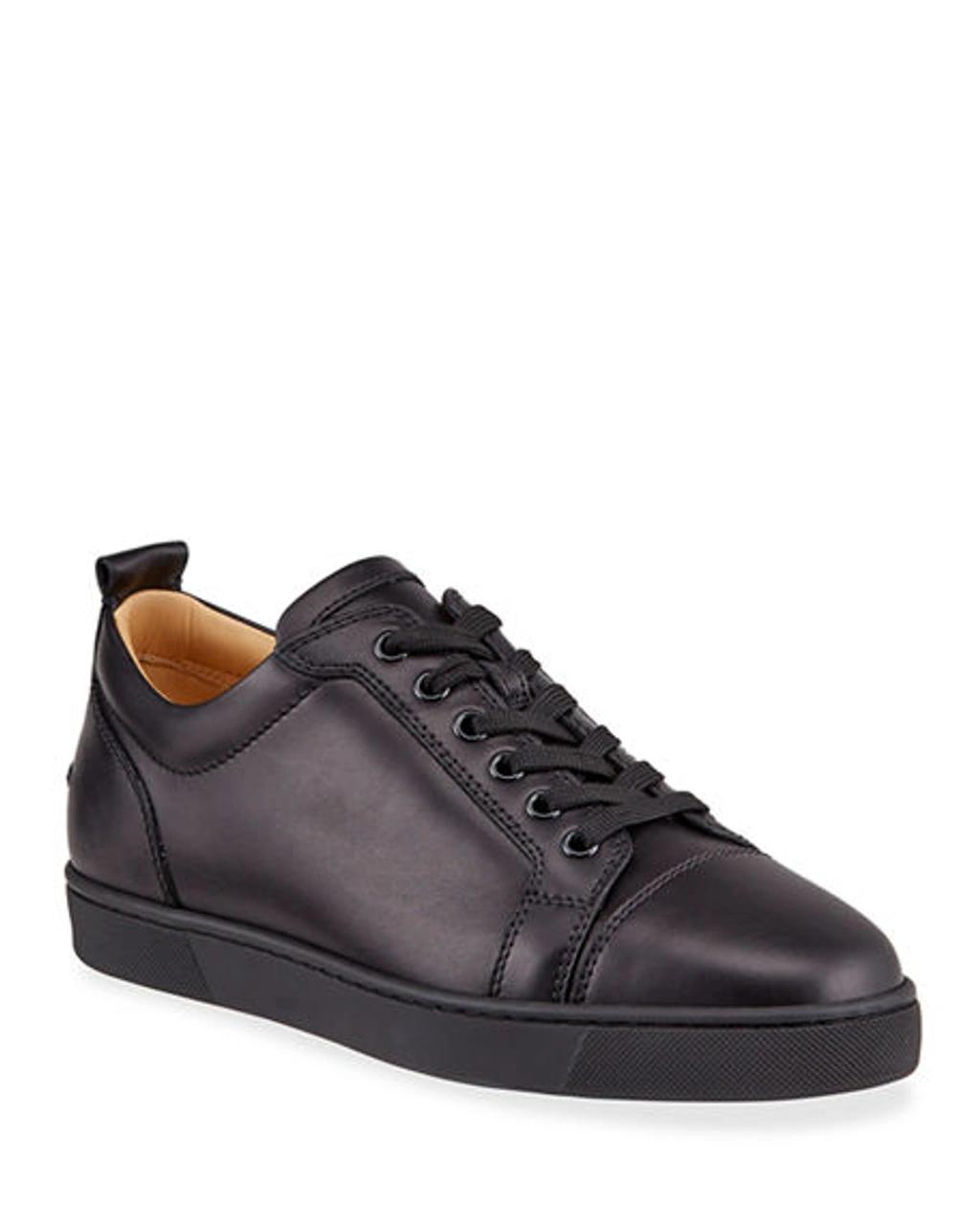 CHRISTIAN LOUBOUTIN Men's Louis Junior Leather Red Sole Sneakers In Black Product Image