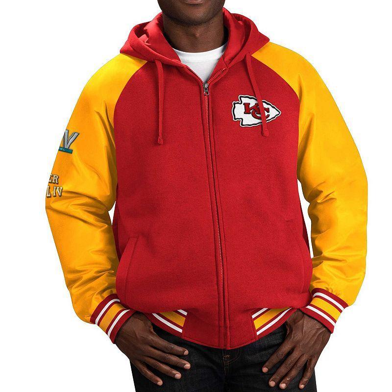 Mens G-iii Sports by Carl Banks Red Kansas City Chiefs Defender Raglan Full-Zip Hoodie Varsity Jacket Product Image