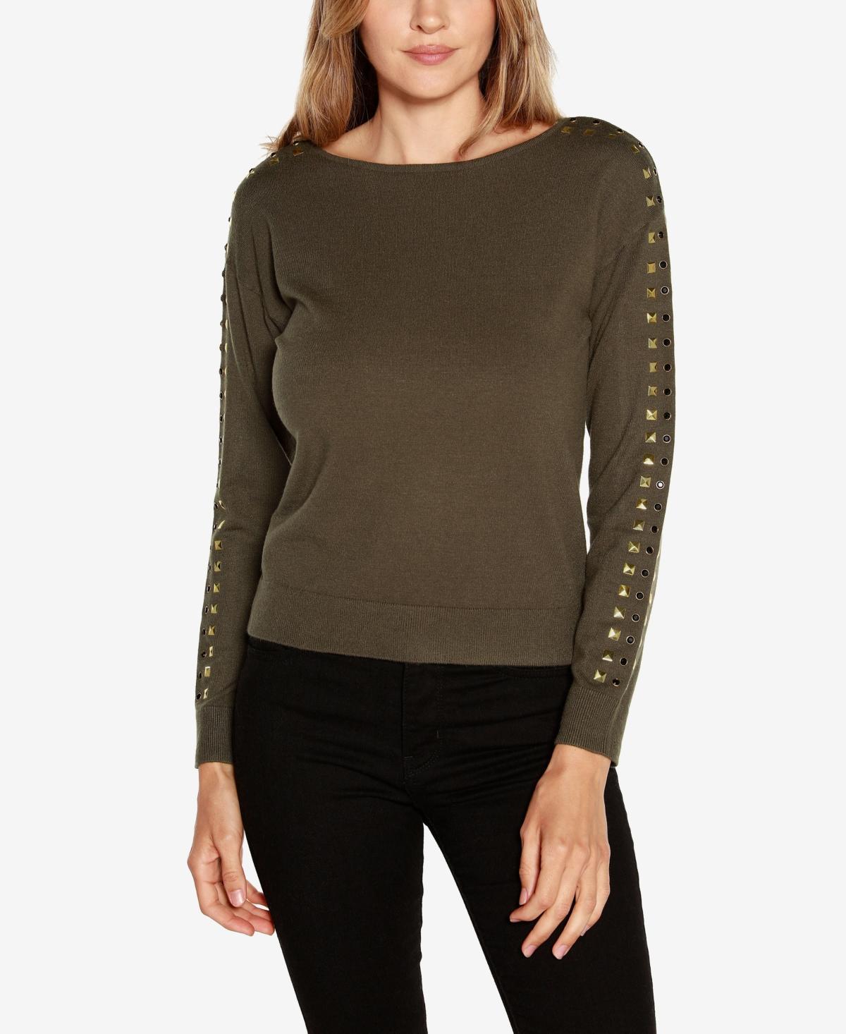 Belldini Black Label Womens Embellished Boatneck Sweater Product Image