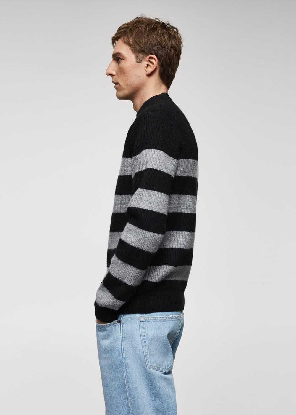 Mango Mens Striped Perkins Collar Sweater Product Image