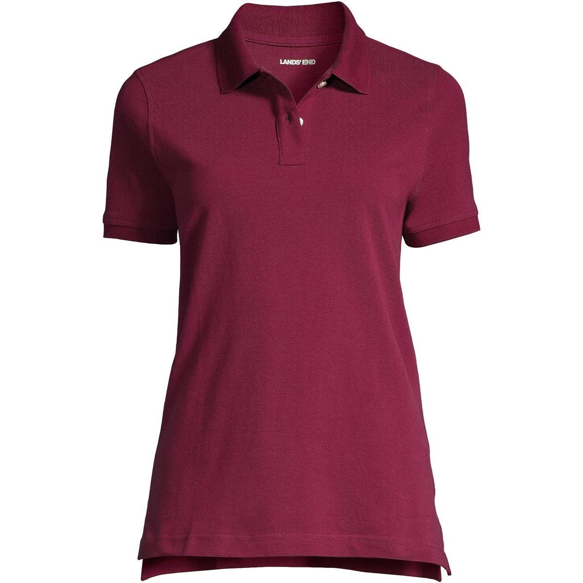 Lands End School Uniform Womens Tall Short Sleeve Mesh Polo Shirt Product Image