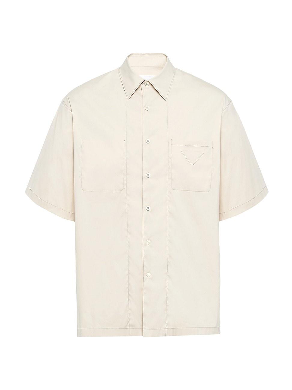 Mens Short-Sleeved Stretch Cotton Shirt Product Image