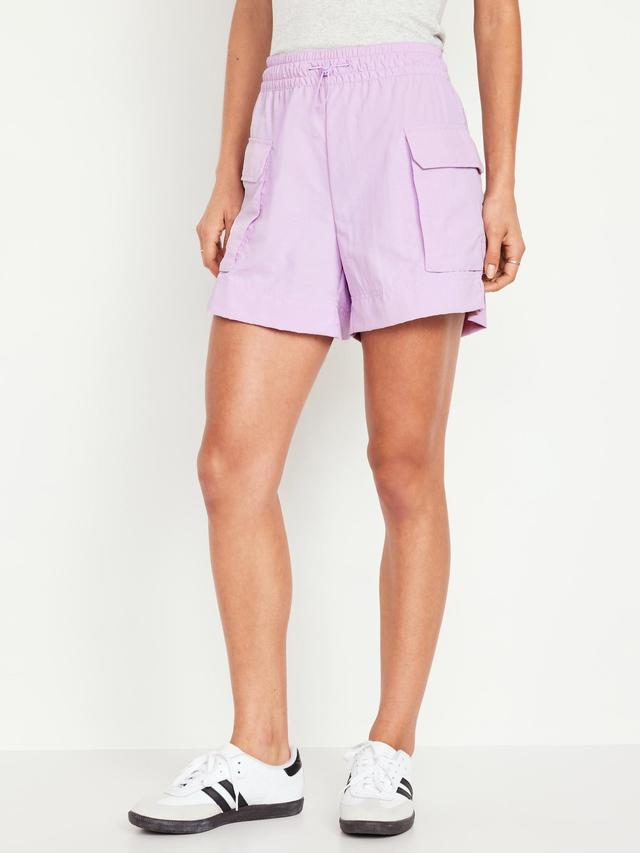 High-Waisted Cargo Utility Shorts -- 5-inch inseam Product Image