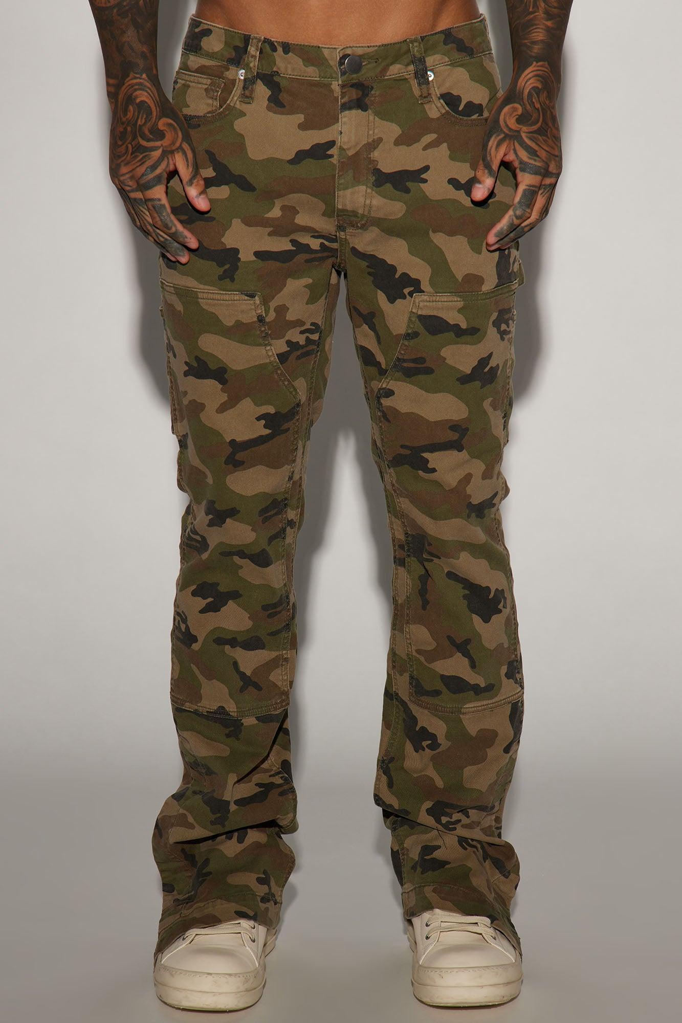 Easy Camo Slim Carpenter Flare Pants - Camouflage Product Image