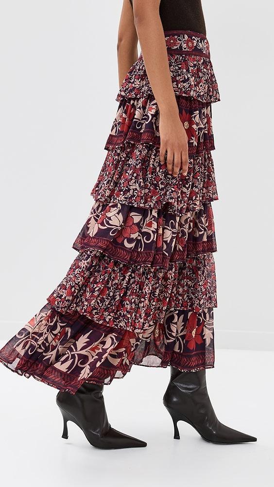 FARM Rio Chelsea Garden Ruffles Maxi Skirt | Shopbop Product Image