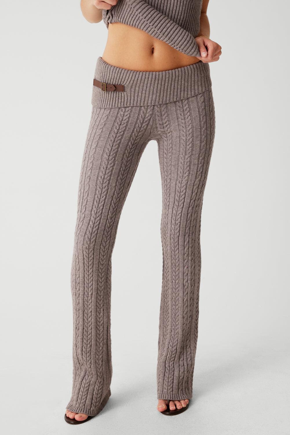 Fleur Cable Cloud Knit Pant - Dark Pearl Product Image