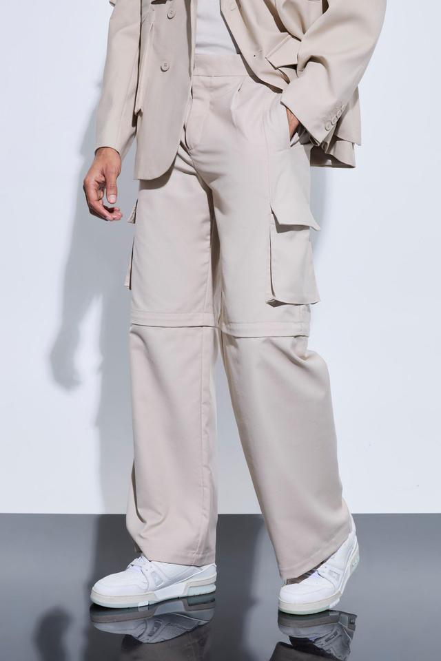 Tailored Zip Off Cargo Hybrid Trousers | boohooMAN USA Product Image