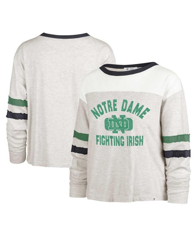 Womens 47 Brand Oatmeal Distressed Notre Dame Fighting Irish All Class Lena Long Sleeve T-shirt Product Image