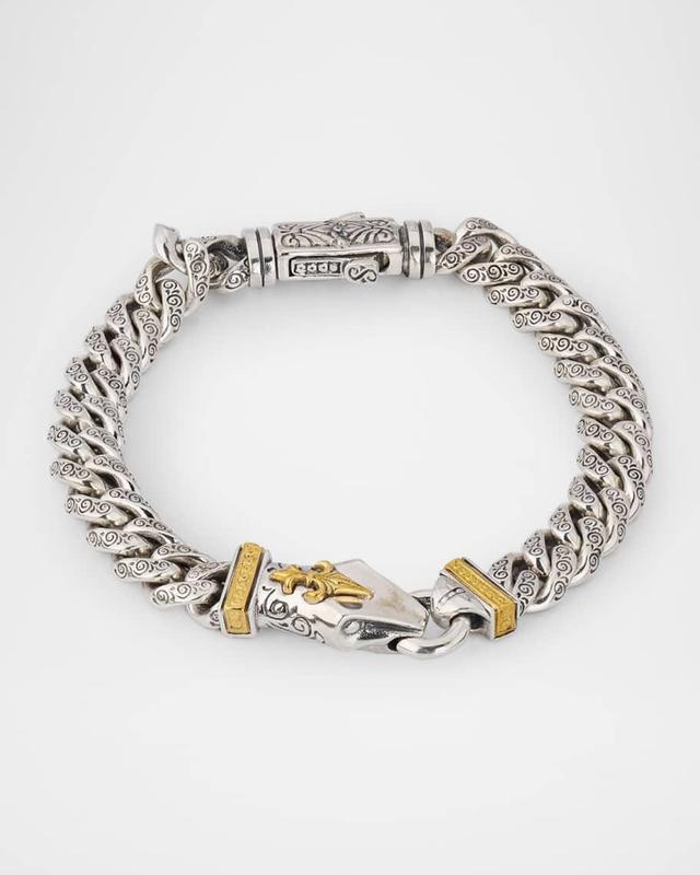 Men's Sterling Silver and Bronze Chain Bracelet Product Image