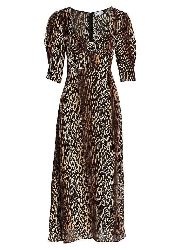 Womens Karen Leopard Midi-Dress Product Image