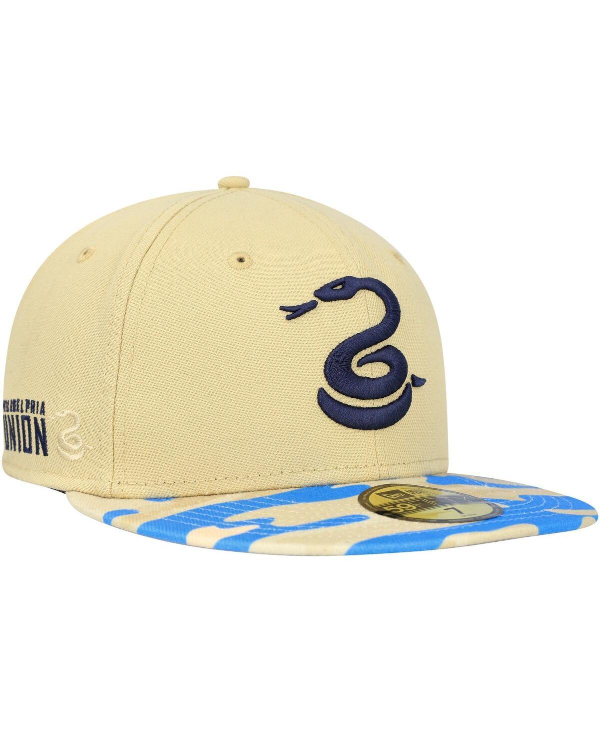 Mens New Era Gold/Blue Philadelphia Union Camo Snake 59FIFTY Fitted Hat Product Image