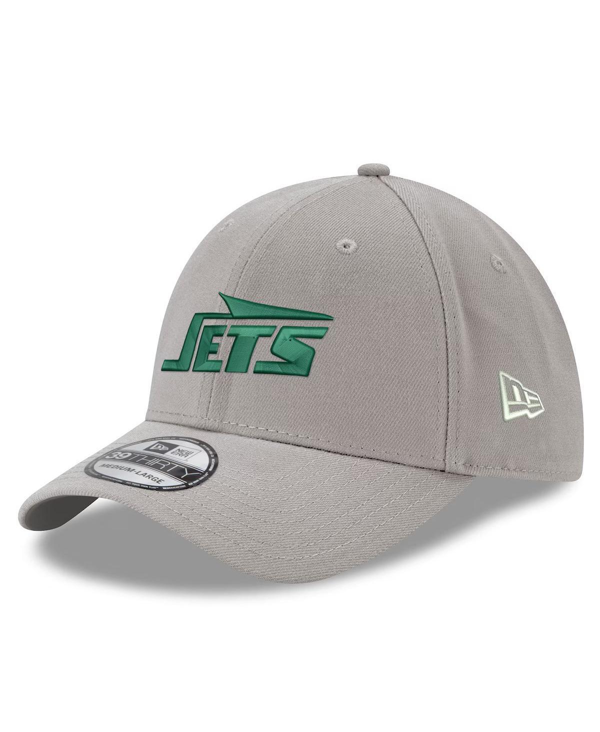 Mens New Era Gray New York Jets Wordmark Flight 39THIRTY Flex Hat Product Image