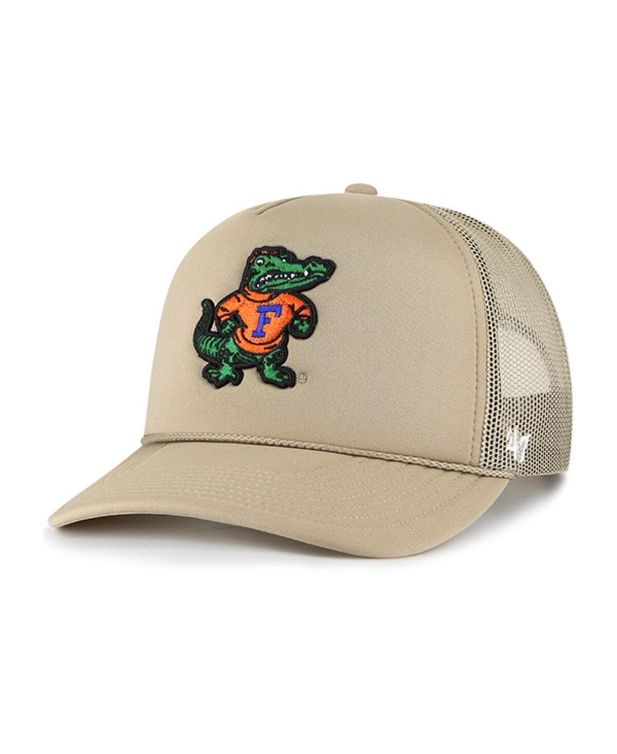 Mens 47 Brand Khaki Florida Gators Foam Front Mesh Trucker Snapback Hat Product Image