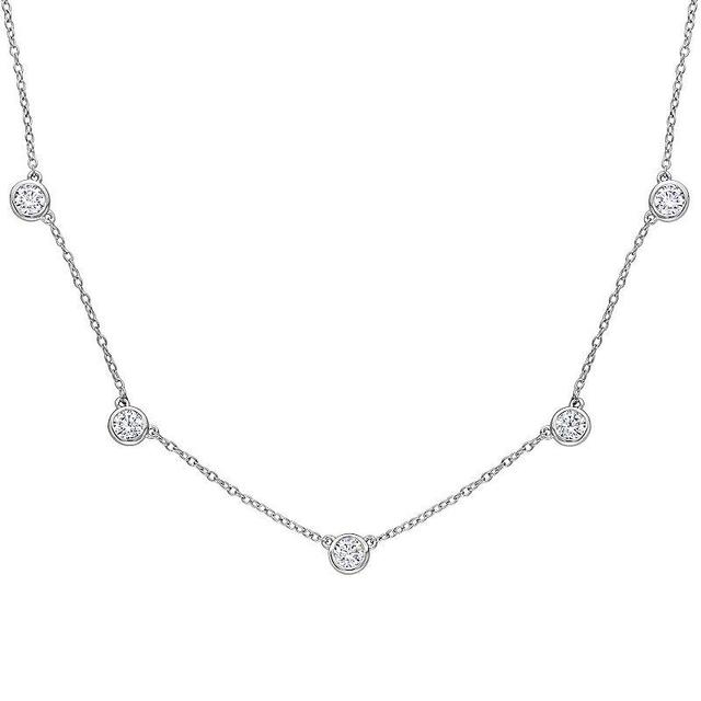 Stella Grace Sterling Silver 2 1/4 Carat T.W. Lab-Created Moissanite Station Necklace, Womens Product Image