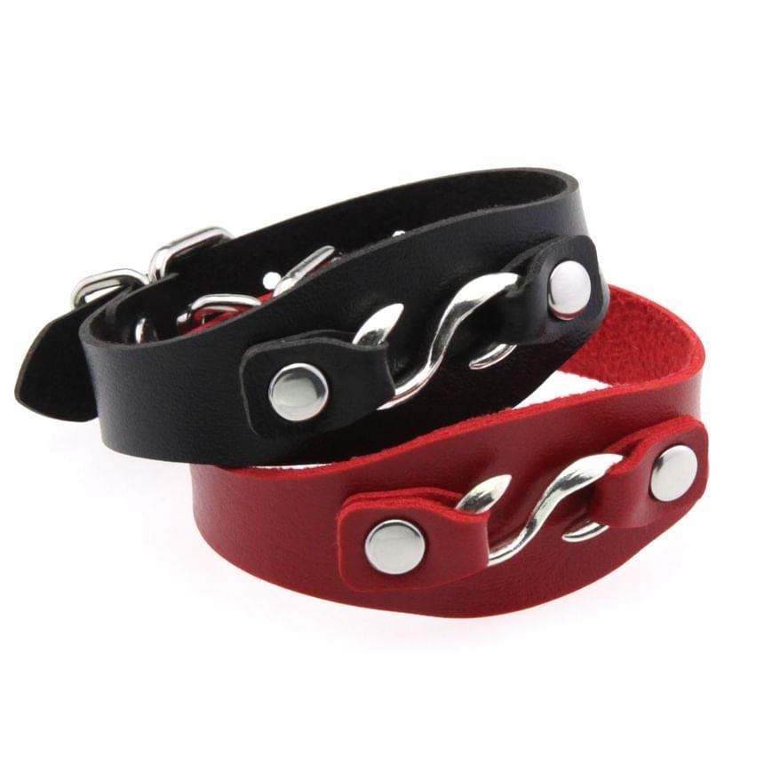 Hook Faux Leather Bracelet Product Image