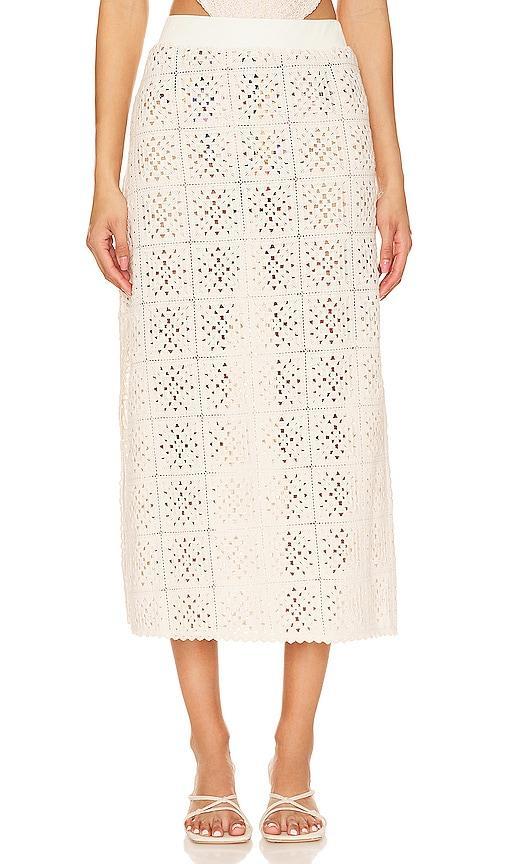 Agua Bendita X Revolve Mira Gres Crochet Midi Skirt Product Image