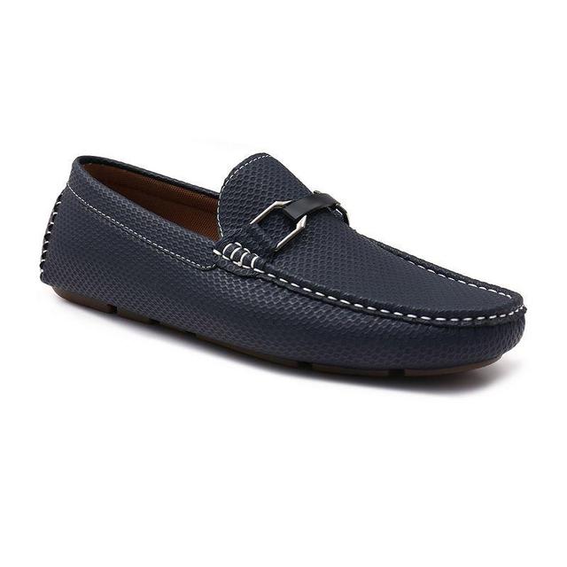 Aston Marc Mens Embossed Loafers Blue Product Image