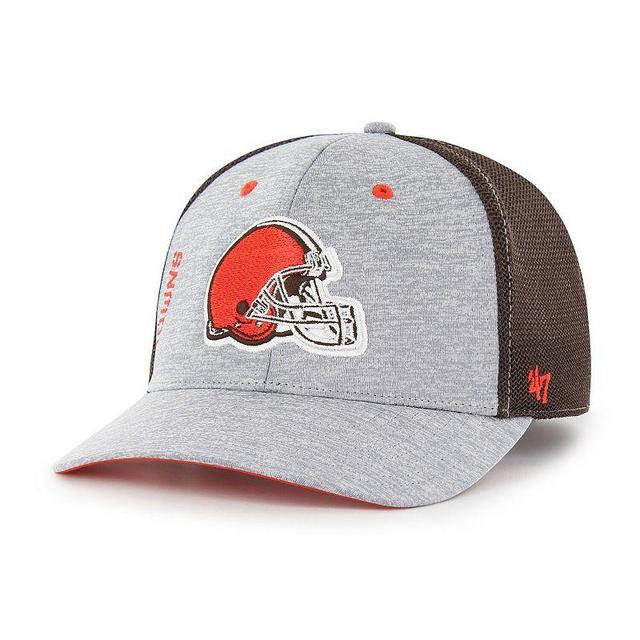 Mens 47 Gray/Brown Cleveland Browns Pixelation Trophy Flex Hat Product Image