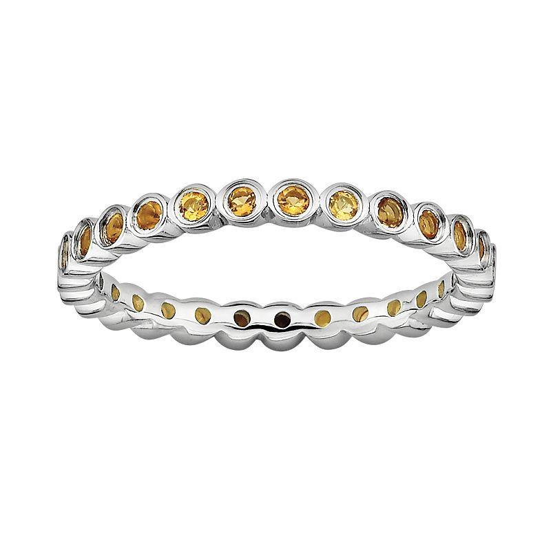 Stacks & Stones Sterling Silver Citrine Stack Ring, Womens Orange Product Image