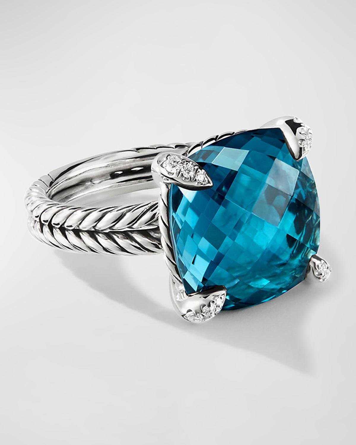 Womens Chtelaine Ring with Gemstone & Diamonds/14mm Product Image