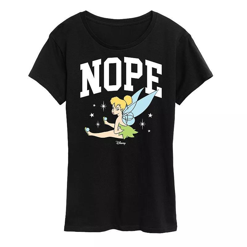 Disneys Tinker Womens Bell Nope Graphic Tee, Girls Grey Royal Blue Product Image